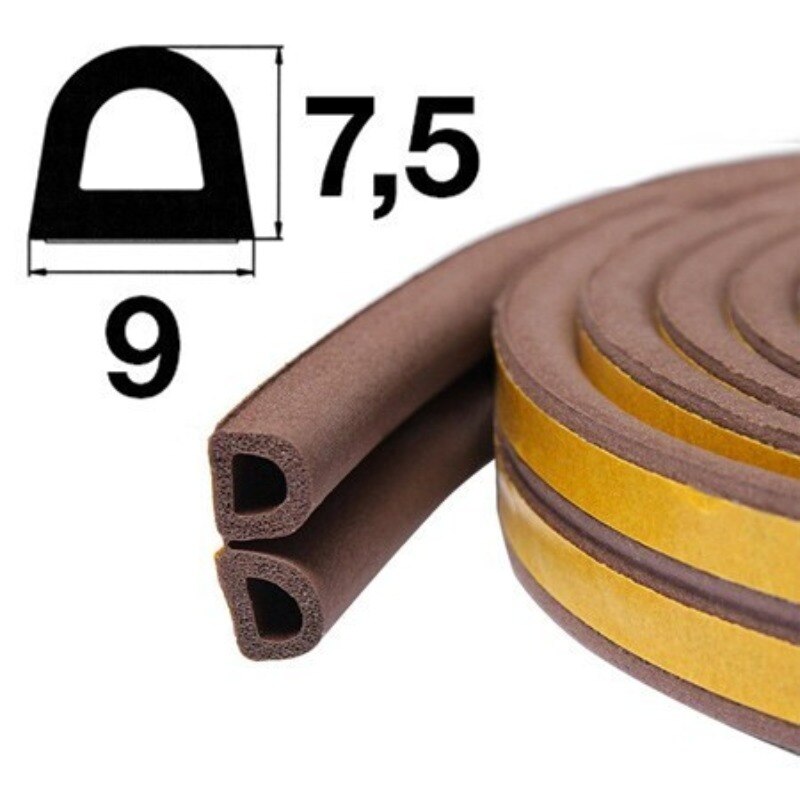 Уплотнитель самоклеящийся для окон и дверей D-профиль 9*7,5 мм, 10 метров
Уплотнитель самоклеящийся для окон и дверей D-профиль 9*7,5 мм, 10 метров