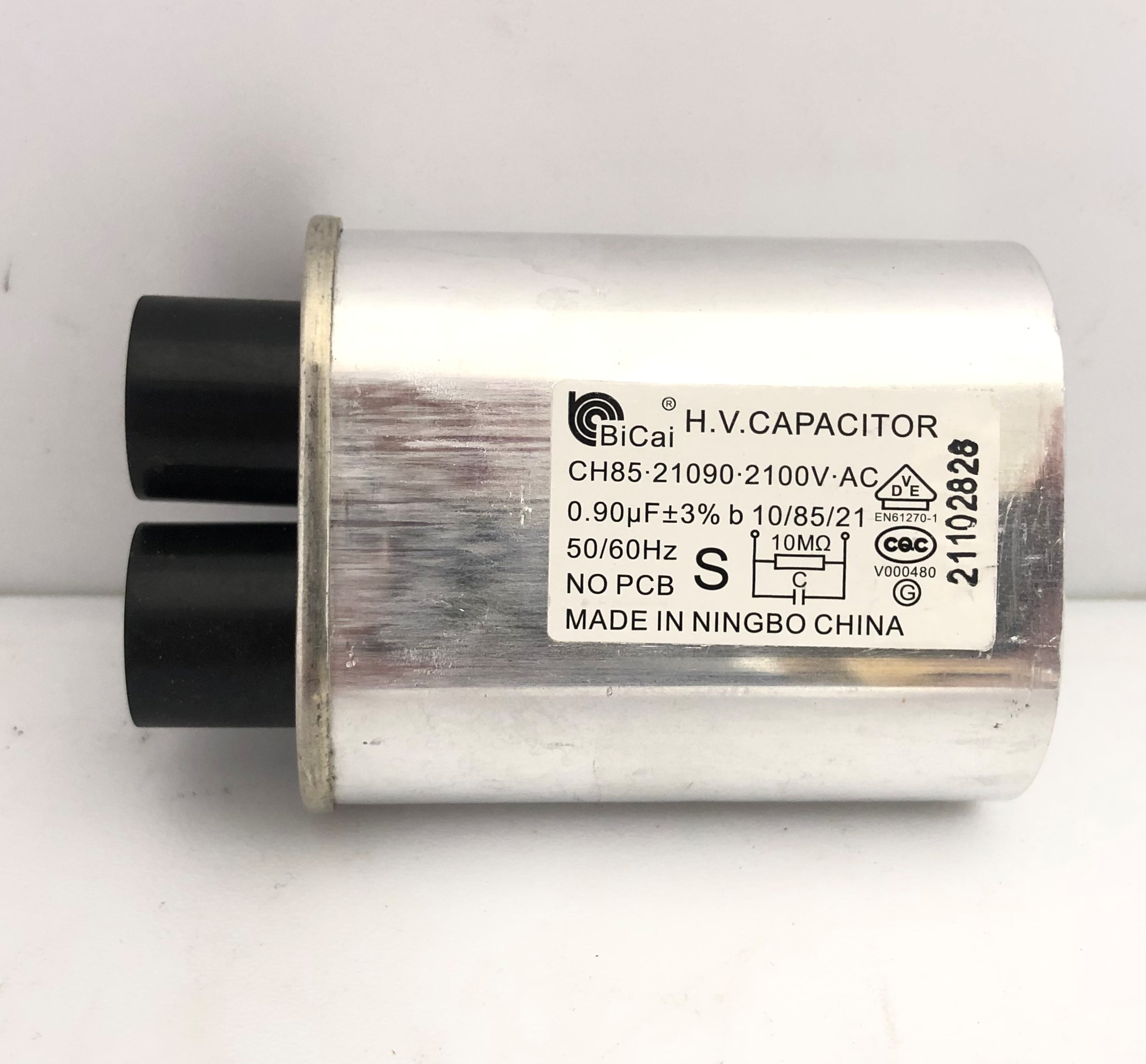 CH85-21090 0.90uF 2100V AC конденсатор высоковольтный для микроволновой печи
CH85-21090 0.90uF 2100V AC конденсатор высоковольтный для микроволновой печи