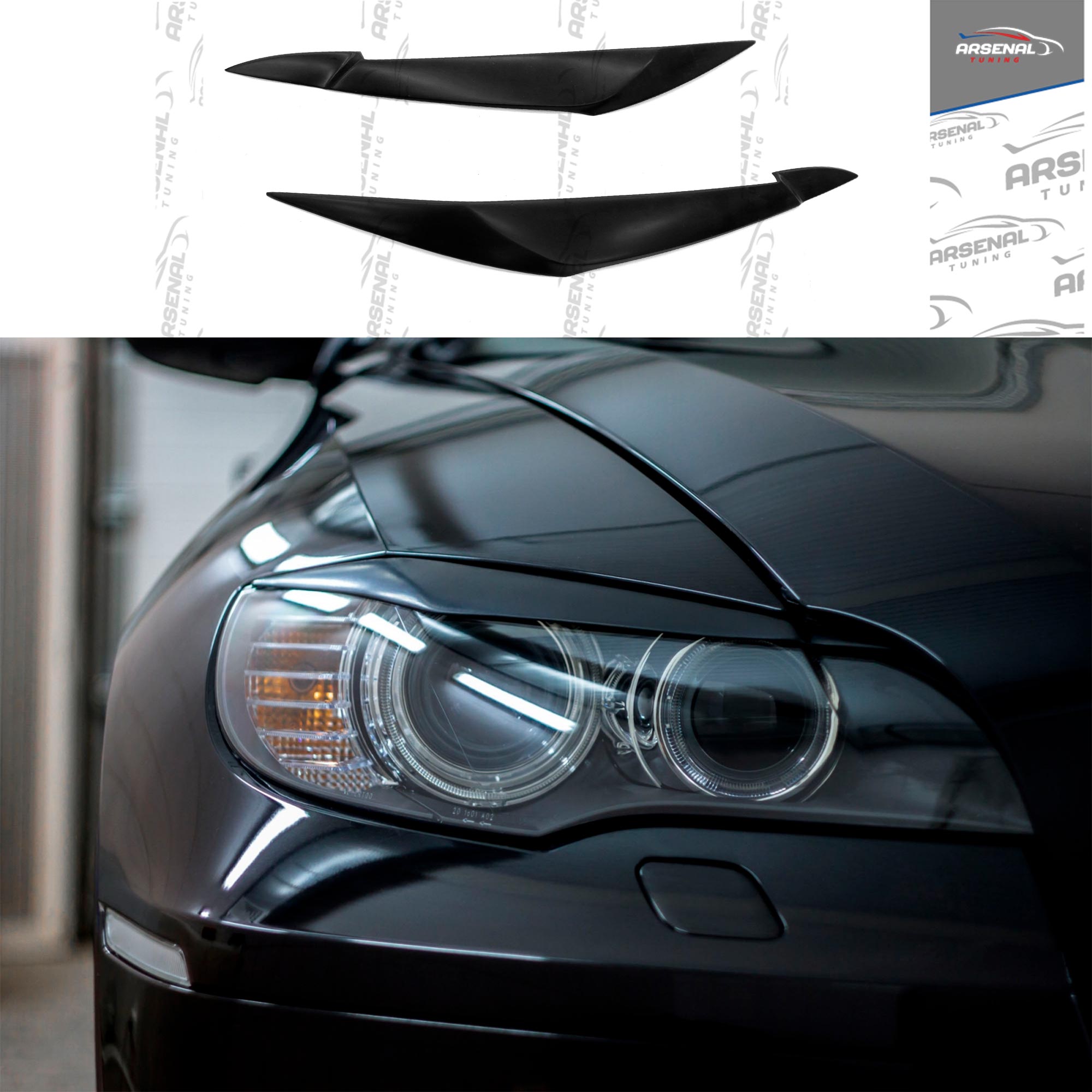 Накладки на переднюю оптику для BMW X6 E71 2007-2014, АБС пластик, тюнинг, ресницы, реснички, накладки на фары, БМВ
Накладки на переднюю оптику для BMW X6 E71 2007-2014, АБС пластик, тюнинг, ресницы, реснички, накладки на фары, БМВ