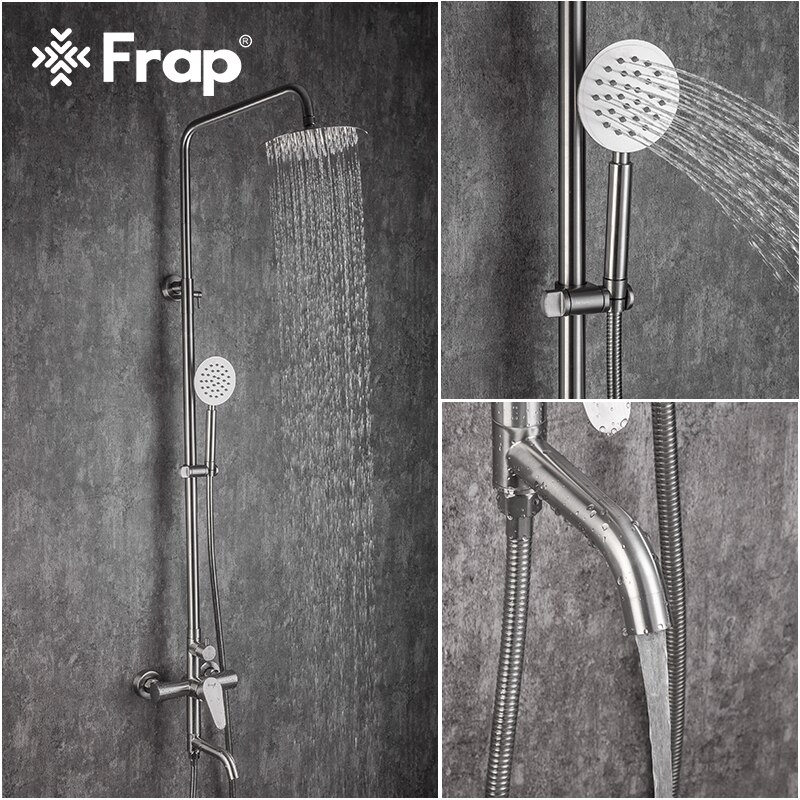 Frap Душевая система, тропический душ, смеситель для ванны водопад, душевая стойка из нержавеющей стали F2448 
Frap Душевая система, тропический душ, смеситель для ванны водопад, душевая стойка из нержавеющей стали F2448