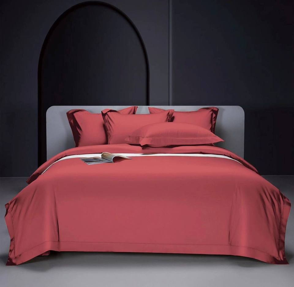 Комплект постельного белья Бархатный Сатин Однотонное постельное белье Евро Семейный 2 спальный Постельное белье как в отеле