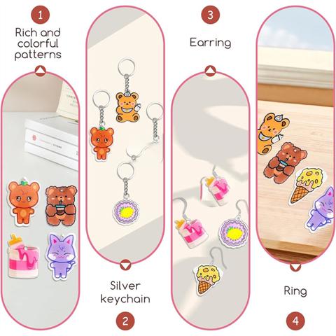 Термоусадочные пластиковые листы для рукоделия 20X14,5 см, 50 шт., Термоусадочные листы, термоусадочная бумага для изготовления детских брелков