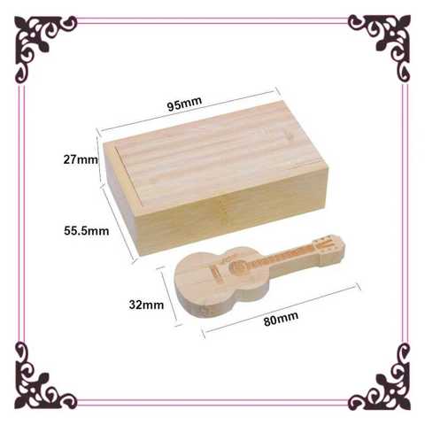 10/20/50 Шт. USB 3.0 Для Гитары Деревянная КоробКа Креативные Свадебные Подарки Флешка С Бесплатным Логотипом 32GB 64GB 128GB