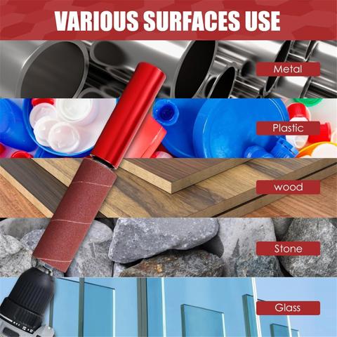 Комплект барабанной шлифовальной машины, Адаптер для шпинделя резинового шлифовального барабана, барабан с наждачной бумагой с зернистостью 120, Шлифовальные втулки, электрическая дрель