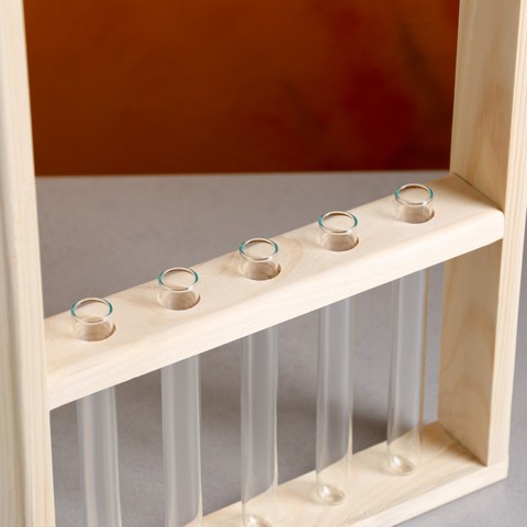 3 шт. Подарочный ящик 'Рамка', 26x5x40 см, деревянный, 5 колб