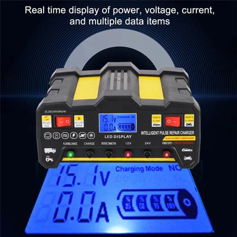 Защита от обратного подключения автомобильного зарядного устройства 12V24v для влажного сухого свинцово-кислотного Полностью автоматического автомобильного зарядного устройства EU-Plug