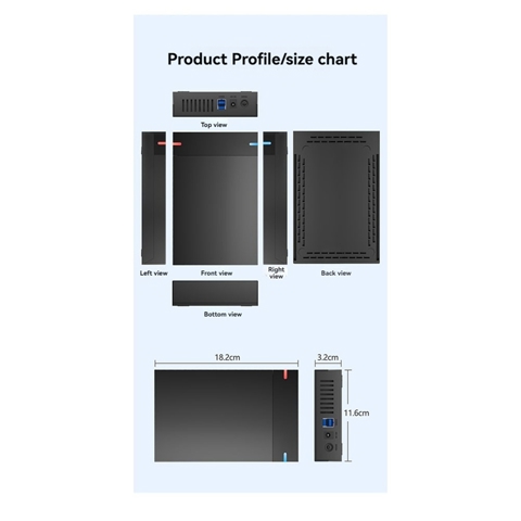 3,5-дюймовый корпус жесткого диска SATA-USB 3.0 для внешнего жесткого диска, высокоскоростная коробка для передачи данных HDD Box для ПК и ноутбуков EU PLUG