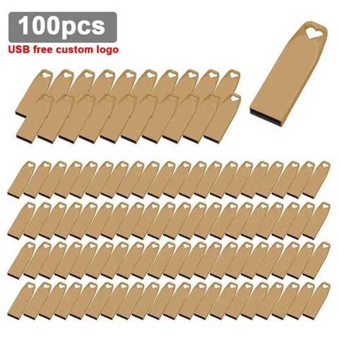 100 Шт./лот USB С Логотипом На ЗакаЗ Металлическая 64 Флешка 8 4 16 32 ГБ USB-накопитель Для ФотограФии
