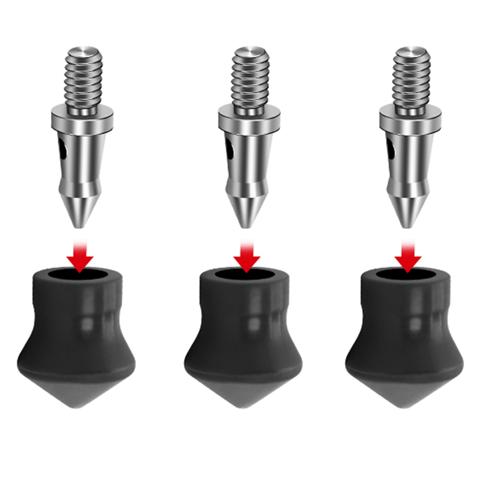 3шт Универсальный Набор шипов для ножек штатива с резьбой 1/4 дюйма Ножки-моноподы для штатива из нержавеющей стали, запасные части для ножек