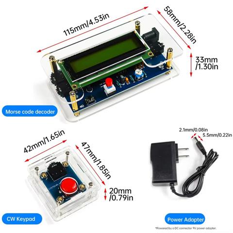 DC9V CW декодер для чтения азбуки Морзе DIY CW Тренажер Комплект декодера ЖК-дисплей Радио Печатная плата Сварочные практические наборы