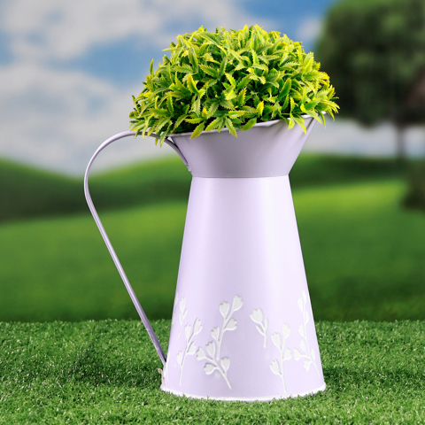 3 шт. Кашпо - ваза 'Кувшин Ландыши', 12x12x20 см, 1.5 л, лавандовое