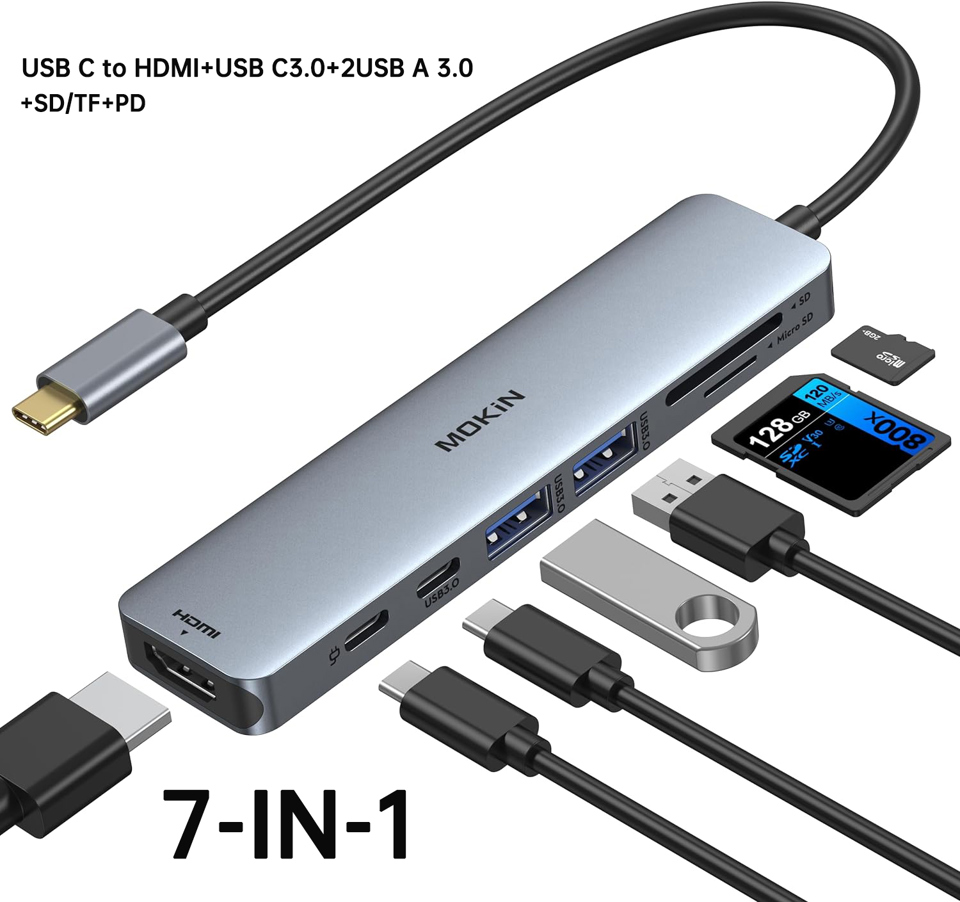 MOKiN USB C Dual Monitor Docking Station to Dual HDMI Adapter with