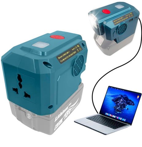 Совместимый с Makita Быстрый LED Японский USB Катастрофа Makita 18V Longsafe Инвертор, 200 Вт, PD3.0, Зарядка, Type-C, Свет,