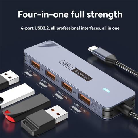 Концентратор USB 3.2 GEN2, 10 Гбит/с, концентратор USB C, высокоскоростной USB-разветвитель, концентратор USB Type-C 3.2