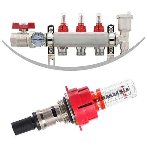 12 Шт. Расходомер коллектора Теплого Пола, Регулятор Визуального контроля Расхода для Систем Теплого Пола (1/2)