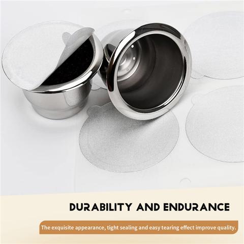 100шт Клейкие крышки из алюминиевой фольги, уплотнители, наклейки для наполнения одноразовых пустых кофейных капсул Nespresso, Многоразовая крышка 37 мм