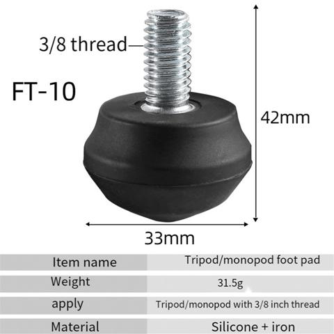 Запасные части из 3шт Универсальные противоскользящие резиновые шипы для ножек штатива с резьбой 3/8 дюйма Ножки-моноподы для штатива