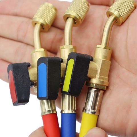 Шланги для заправки кондиционера хладагентом длиной 1,6 М с шаровыми кранами HVAC 1/4 дюйма по Стандарту SAE Подходят Для Заправки Хладагента R134A R12 И Кондиционирования Воздуха