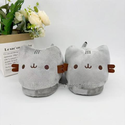 Плюшевые тапочки PUSHEEN "Толстый кот" - Уютная домашняя обувь для осени/зимы