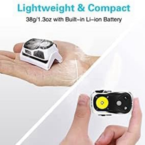 Головной фонарь 1000 Люмен Ультралегкий, Яркий, с белым и Красным светом, Водонепроницаемый Датчик движения, 2 шт.