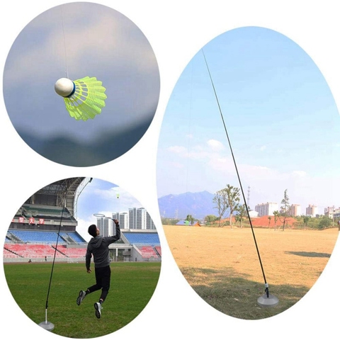 Одиночная тренировочная ракетка для бадминтона Робот-тренажер Аксессуары для бадминтона Машина для быстрого отскока Ракетка для бадминтона