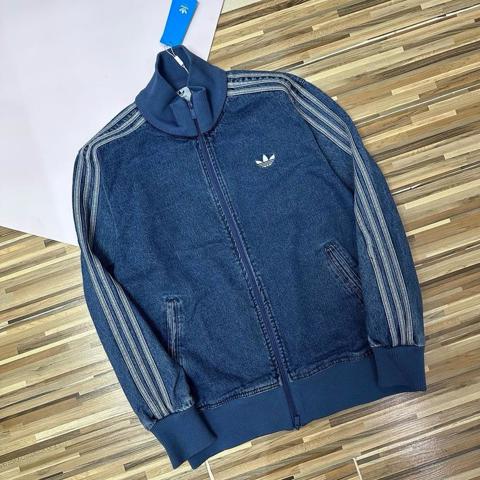 Adidas Originals джинсовая куртка парная унисекс свободный крой три полоски двойная молния ретро