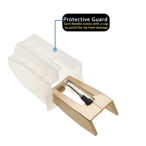 Сменный стилус из 4шт Иглы для проигрывателя виниловых пластинок с алмазным поворотным столом и щеткой для чистки стилуса