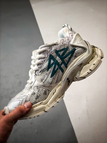 Кроссовки Worlds Nicest Balenciaga Runner, белые, синие, с принтом, Paris Dachang, чистые оригинальные полуботинки в стиле ретро, кроссовки