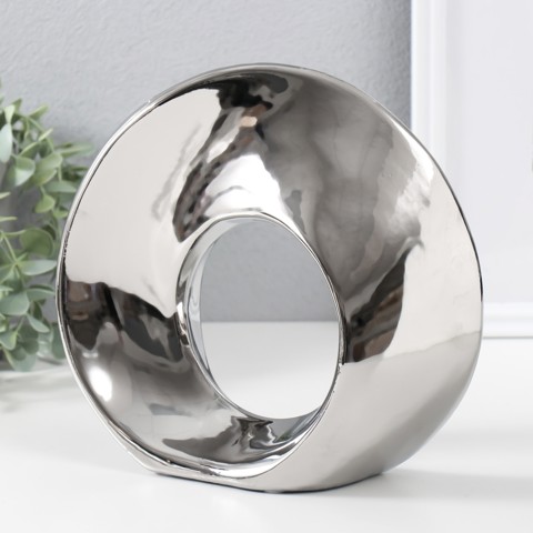 Фигура керамика 'Абстракция. Кольцо', под серебро, 23x8.5x21.5 см