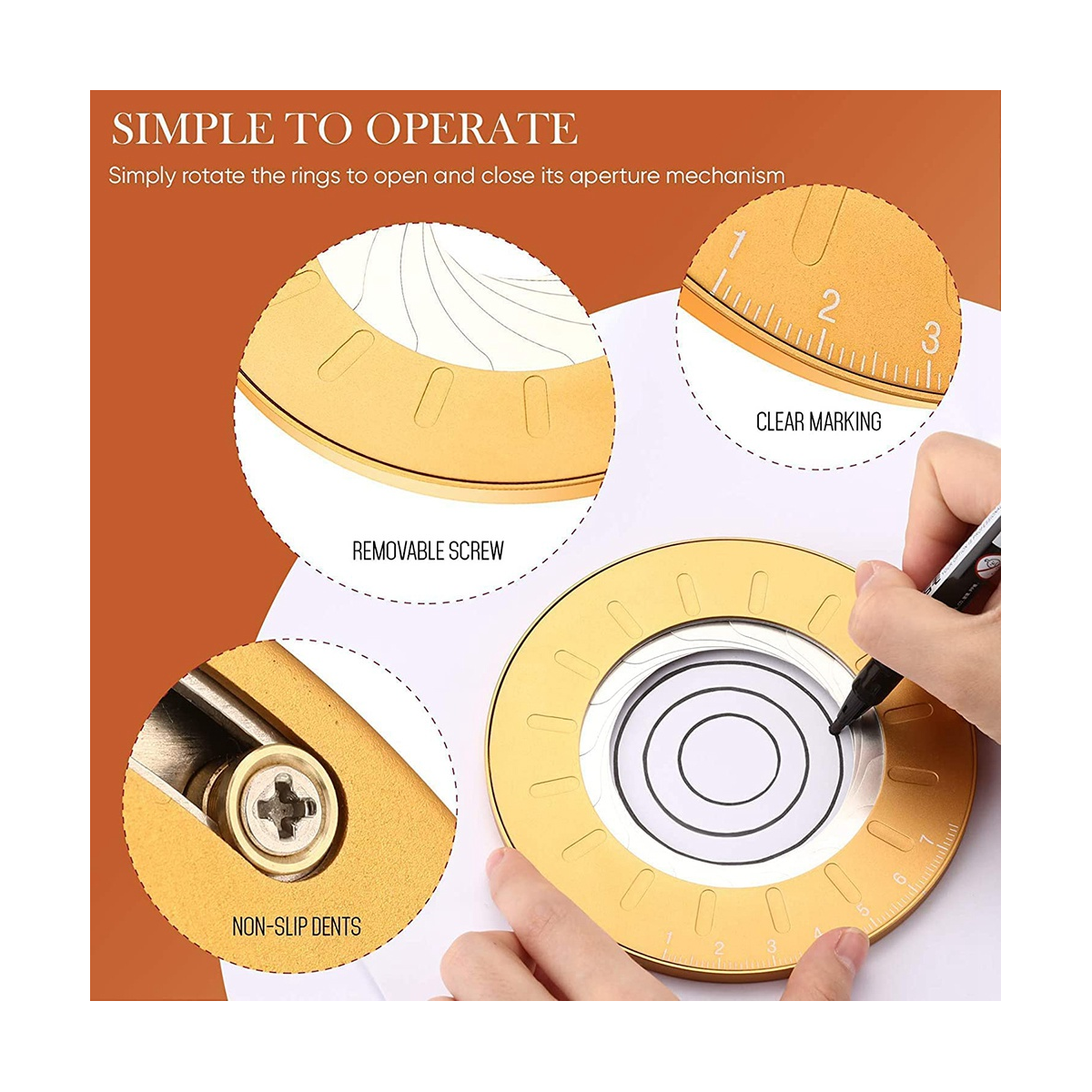 

Регулируемый инструмент для рисования окружностей, Профессиональный инструмент для рисования круглых кругов, Измерительная линейка (1 шт.)