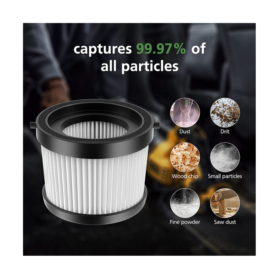 

Запасной фильтр HEPA, 2 шт., для беспроводного ручного пылесоса DEWALT DCV501HB 20 В, с черной прокладкой, часть DCV5011H