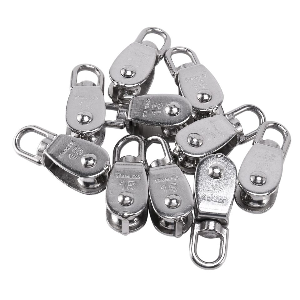 

Крановый блок шкива M15 Подъемный кран с поворотным крюком одинарный блок шкива Подвесной трос Буксировочное колесо 10шт