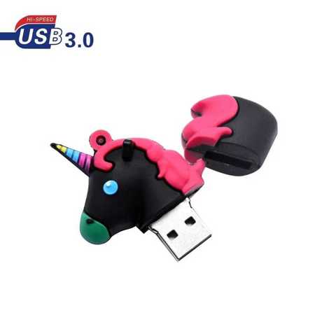 32GB 16GB USB 3.0 Мультяшный Единорог 64GB 8GB 4GB Милый Мини-цветной Лошадка Флешка Память