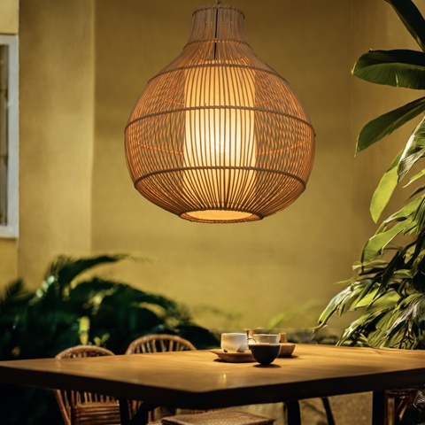 Светильник потолочный из ротанга 'Диан', 1x120 Вт, Е27, 40x40x50 см