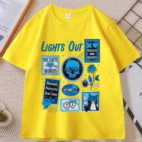 Футболка Lights Out T-Shirt Dark Romance Reader Графическим Принтом Хлопковая Футболка Высокого Качества С КоротКими Рукавами