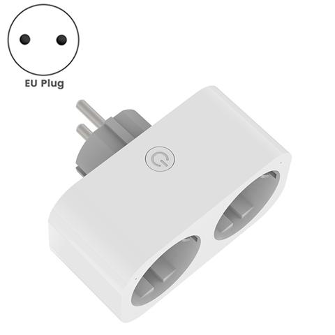 TUYA Smart Wifi Dual Plug 16A EU 2 в 1 Розетка Выключатель Smart Home Timing APP Голосовое управление работой B EU Plug