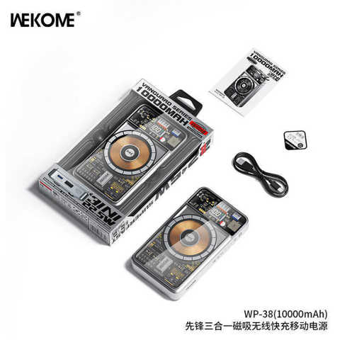WEKOME Pioneer 3-В-1 Прозрачный Магнитный Power Bank Со Встроенным Кабелем Быстрая Зарядка 22.5W Мобильный Аккумулятор 10K Мач