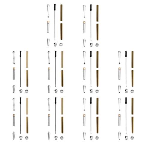 Для изготовления подарков-Набор ручек Slimline толщиной 7 мм из 10 ПРЕДМЕТОВ с наполнителями разных цветов, принадлежности для токарного станка DIY Серебро
