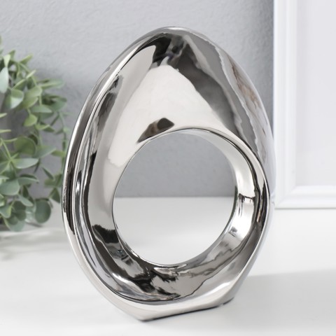 Фигура керамика 'Абстракция. Кольцо', под серебро, 23x8.5x21.5 см