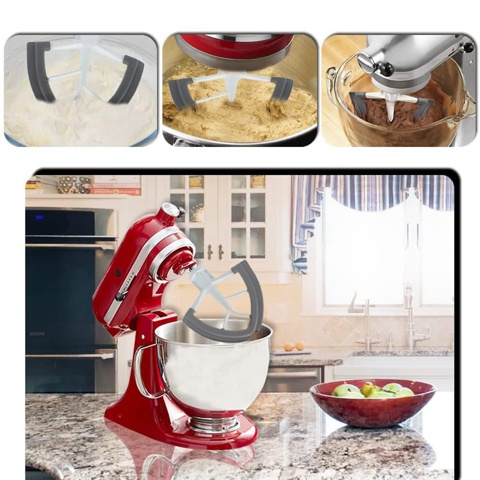 Насадка-лопатка с гибким краем для миксера KitchenAid 4.5-5 QT с наклонной головкой, Сменная Силиконовая насадка для взбивания, Чаша-скребок