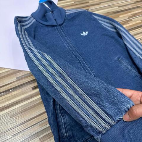Adidas Originals джинсовая куртка парная унисекс свободный крой три полоски двойная молния ретро