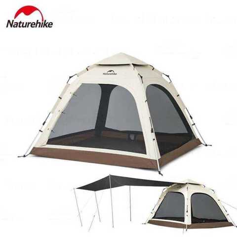 Naturehike Ango Кемпинг Автоматическая Палатка 3-4 Человека Быстро Открывающийся Встроенный Портативный Навес Для Пикника На