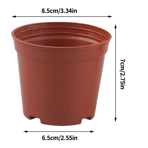 100шт 8,5 СМ Круглые пластиковые горшки для растений Маленькие цветочные горшки для питомника растений Маленькие растения в горшках