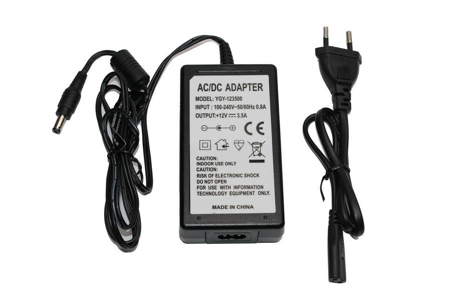 

Блок питания 12В 3.5А импульсный штекер 5.5х2.1