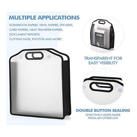 Коробка для хранения бумаги для скрапбукинга Коробка для бумаги для скрапбукинга 12x12 дюймовых листов Расширяющаяся для хранения бумаги для хранения виниловых ковриков для рукоделия Фото