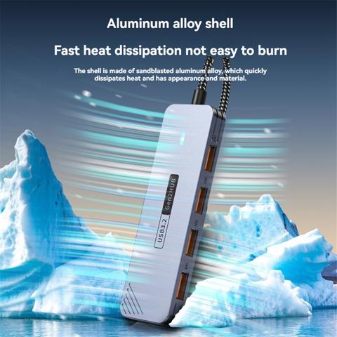 Концентратор USB 3.2 GEN2, 10 Гбит/с, концентратор USB C, высокоскоростной USB-разветвитель, концентратор USB Type-C 3.2