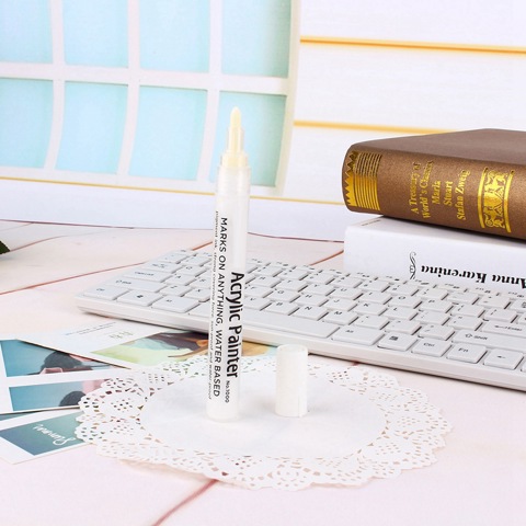 Яркая и красочная акриловая ручка-маркер для рисования для альбома для вырезок белого цвета