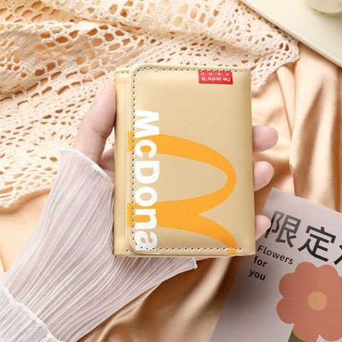 Cartoon coin purse Короткий КошелеК McDonald's ПоПулярный В TikTok КомпаКтная Складная Сумка-органайзер Большой Вместимости Для 