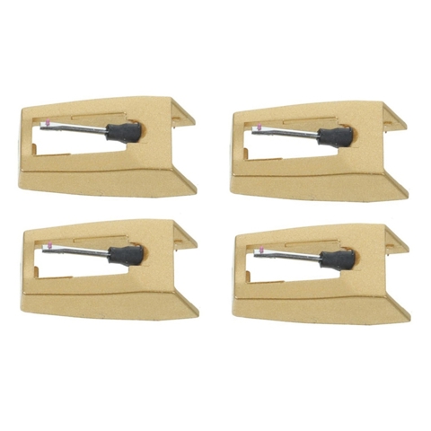 Сменный стилус из 4шт Иглы для проигрывателя виниловых пластинок с алмазным поворотным столом и щеткой для чистки стилуса