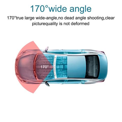 Автомобильный видеорегистратор на приборной панели Монитор заднего вида DashCam 2-дюймовый широкоугольный экран 1080P (A)